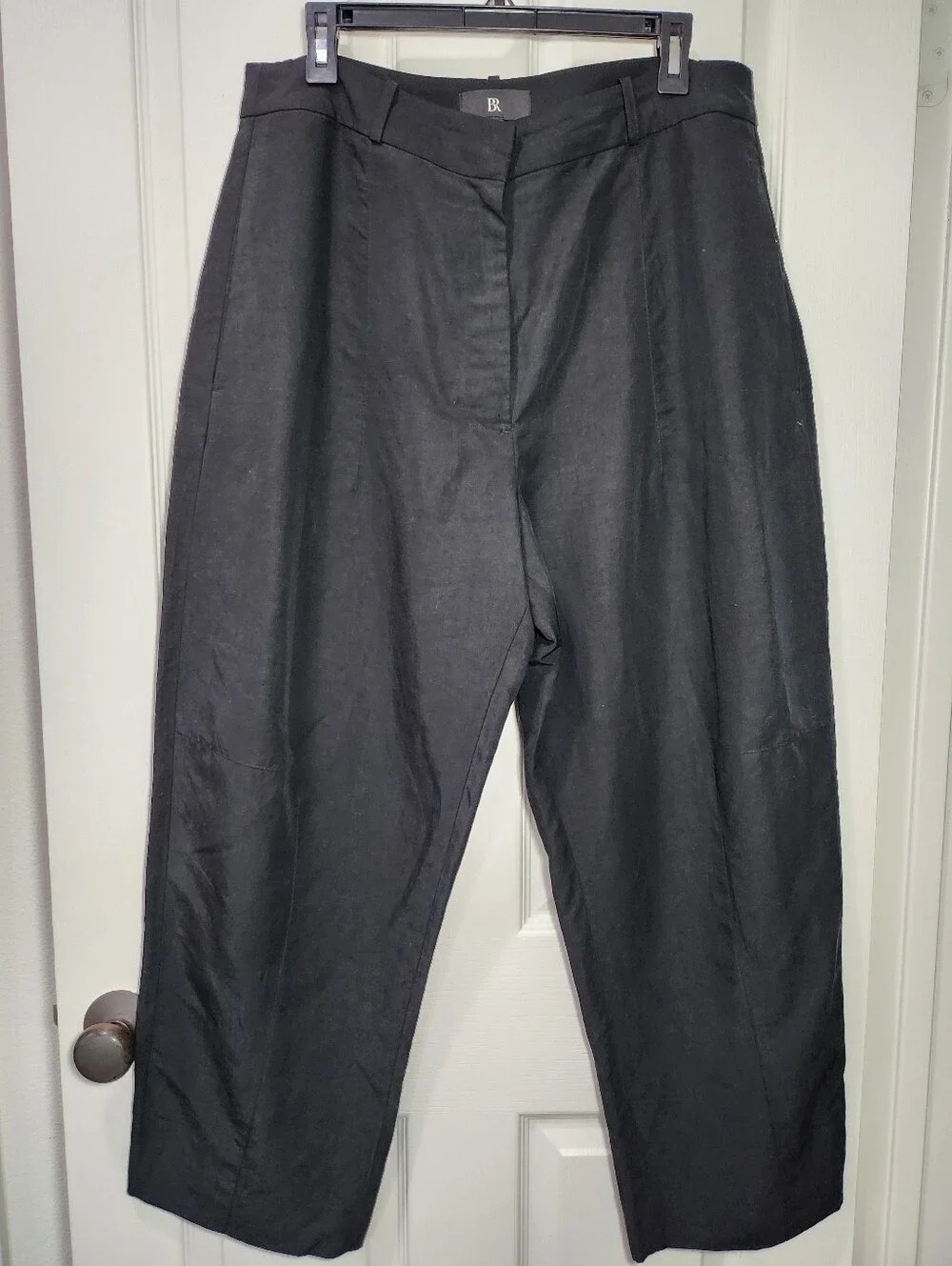 Banana Republic Tencel Linen Blend Relaxed Utility Pants Size 14 Black